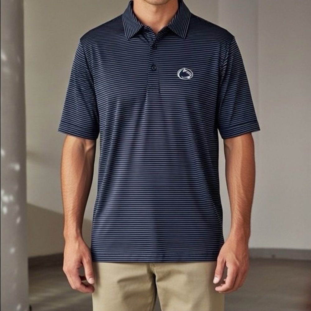 Cutter & Buck Men's Penn State Golf Striped Polo Shirt XL